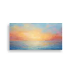 GENERICO - Pinturas Abstractas Al Amanecer Y Atardecer En 100x50 Cm.