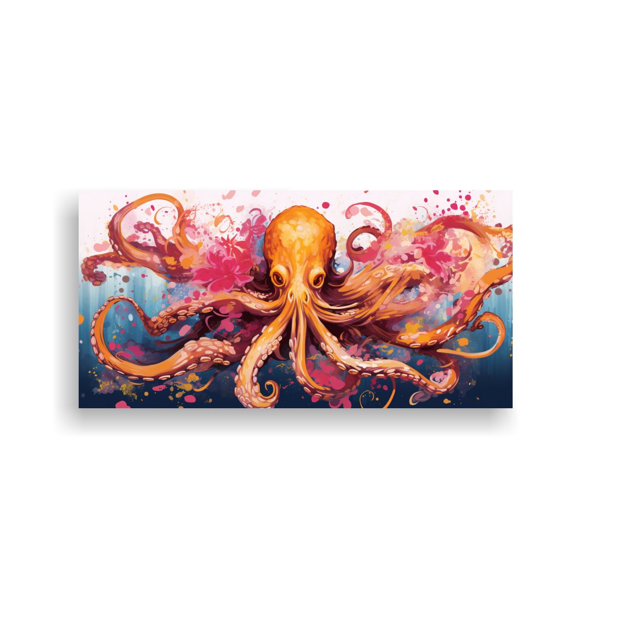 GENERICO - Cuadro Decoración Duradero Squid Oro Y Rosa Neo 60x30 Cm