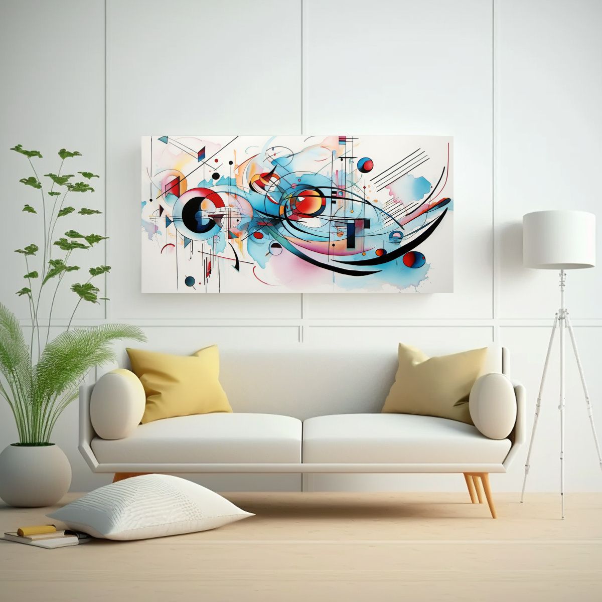 GENERICO - Pintura Abstracta Ambiente Kandinsky Arte Moderno 100x50 Cm.