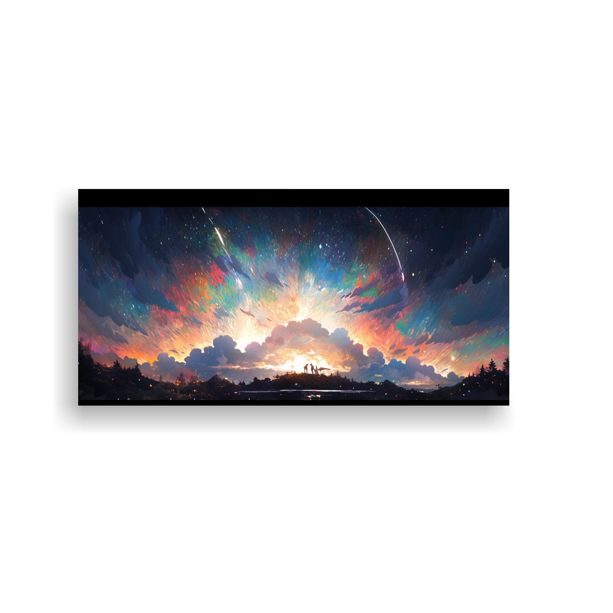 GENERICO - Pintura Decorativa De Lienzo Luminoso Noche 80x40 Cm