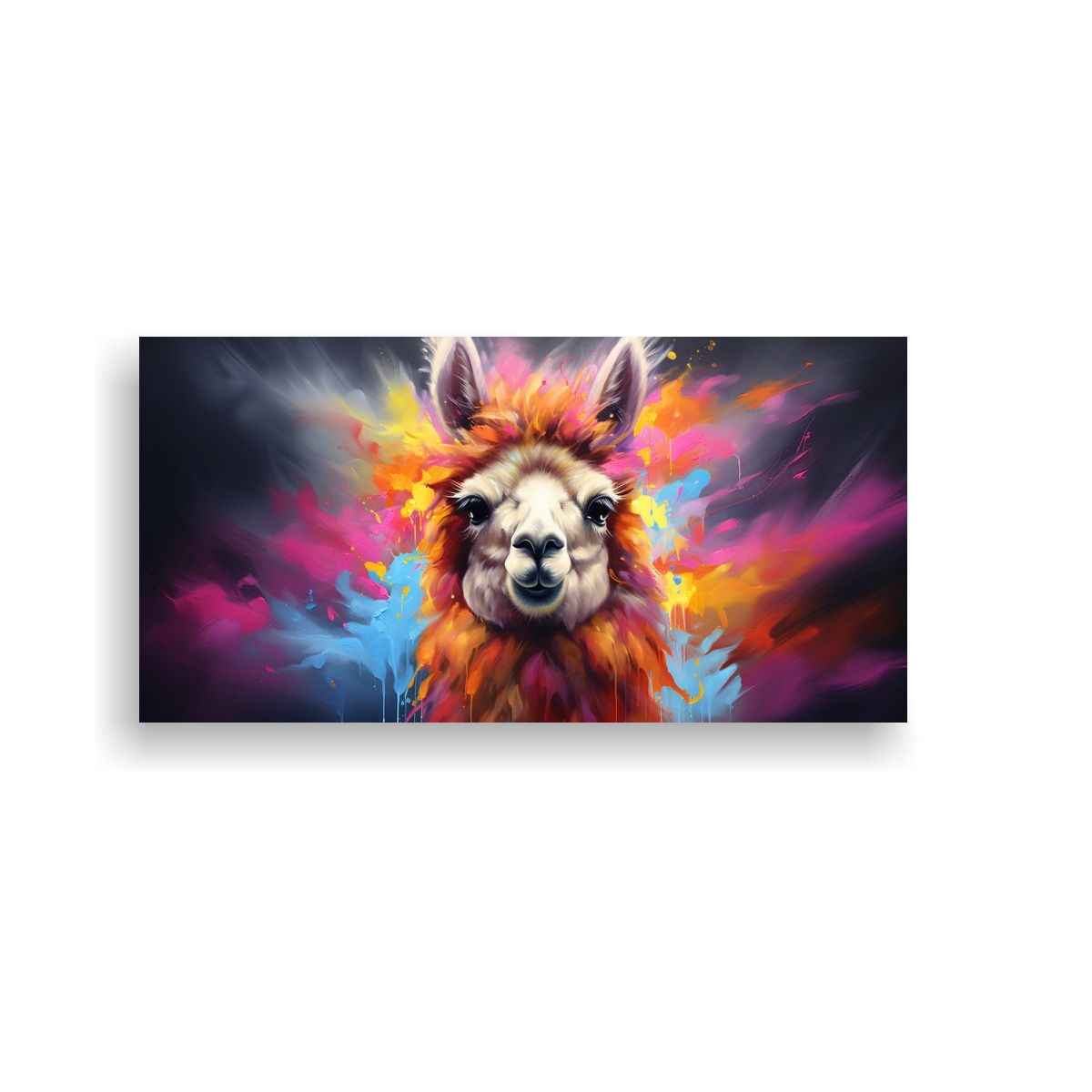 GENERICO - Cuadro Alpaca Arte Pintura Colorida Estilo Estilo 100x50 Cm