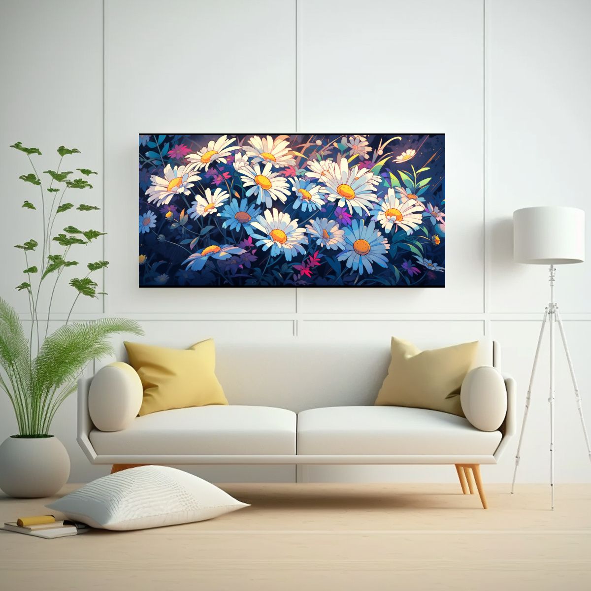 GENERICO - Pintura Lienzo Decoración Hogar Manzanilla En 80x40 Cm