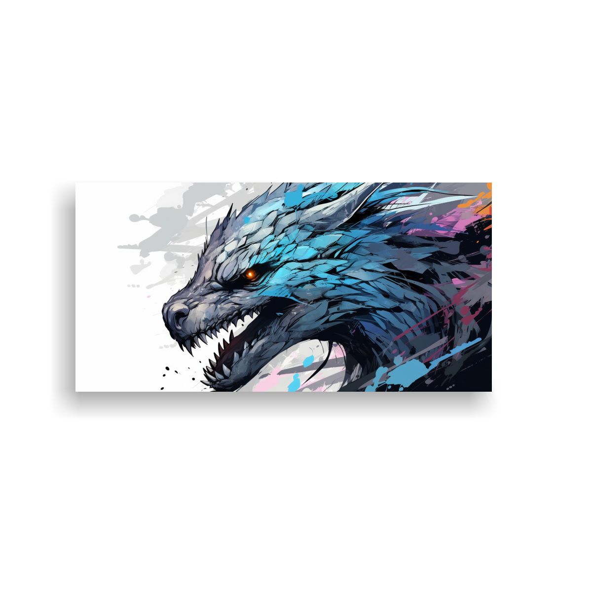 GENERICO - Pintura De Pared Moderna Dragón En Tonos Pastel 100x50 Cm.