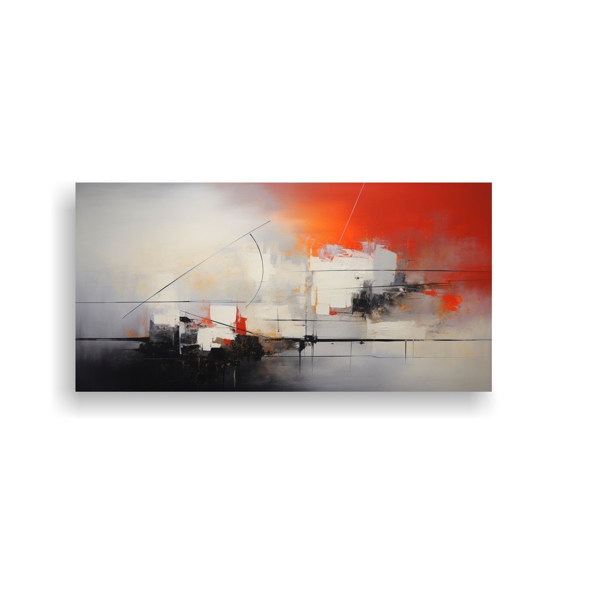 GENERICO - Cuadro Abstracto Para Oficina Pintura Nórdica 80x40 Cm