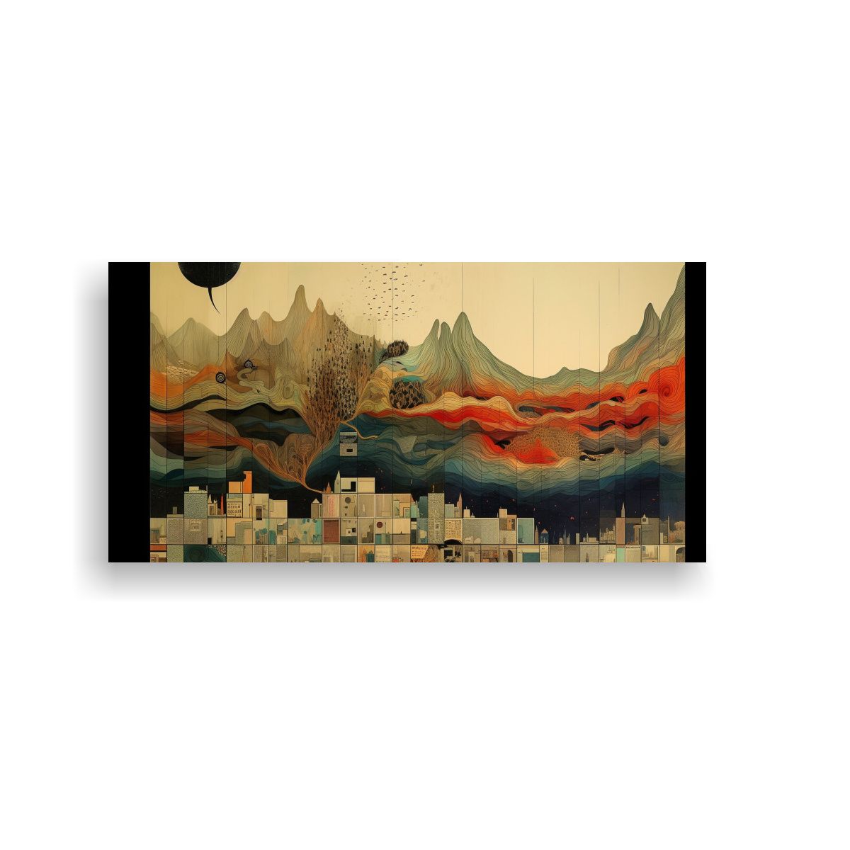 GENERICO - Pintura Decorativa En Estilo De Ensamblaje Con 60x30 Cm