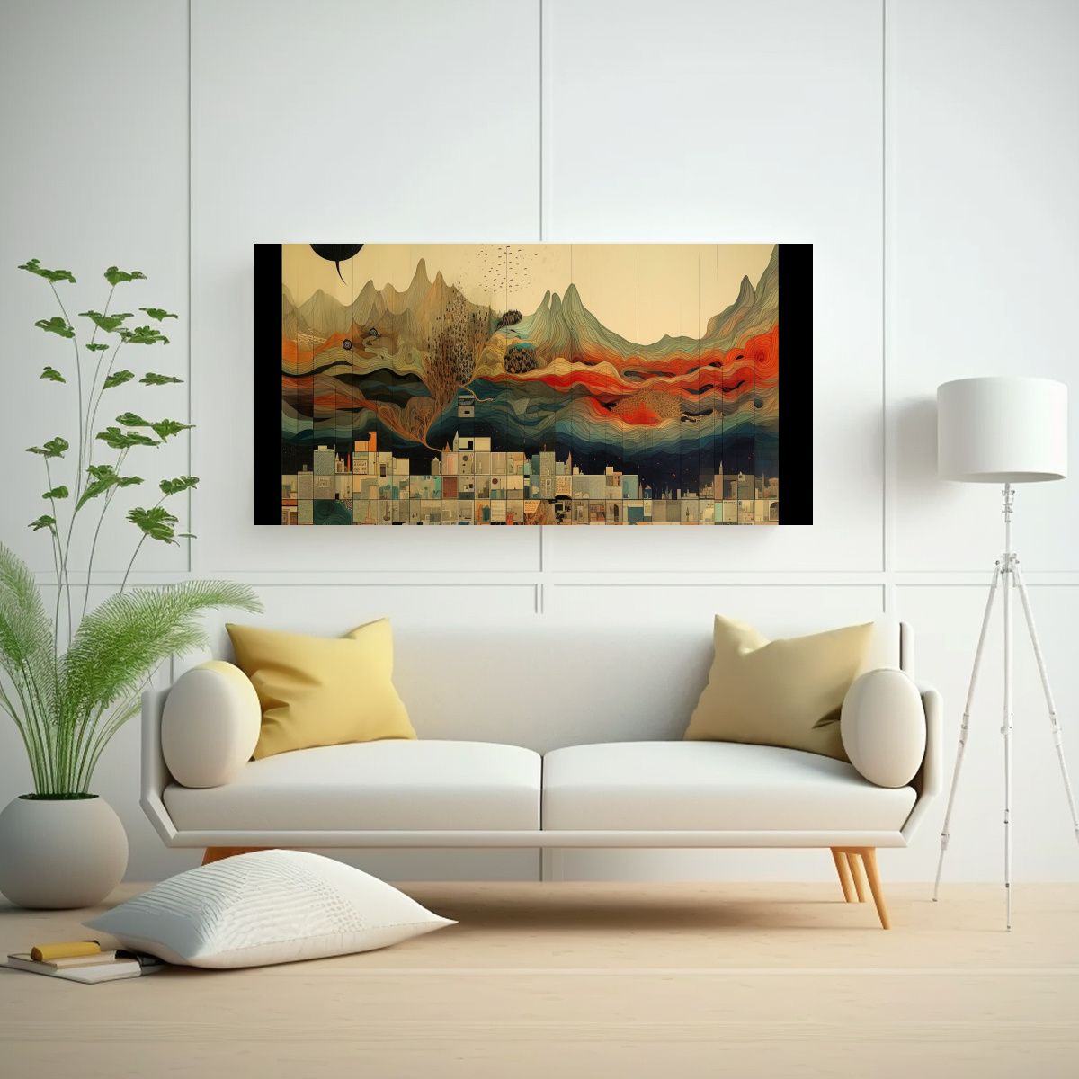 GENERICO - Pintura Decorativa En Estilo De Ensamblaje Con 60x30 Cm