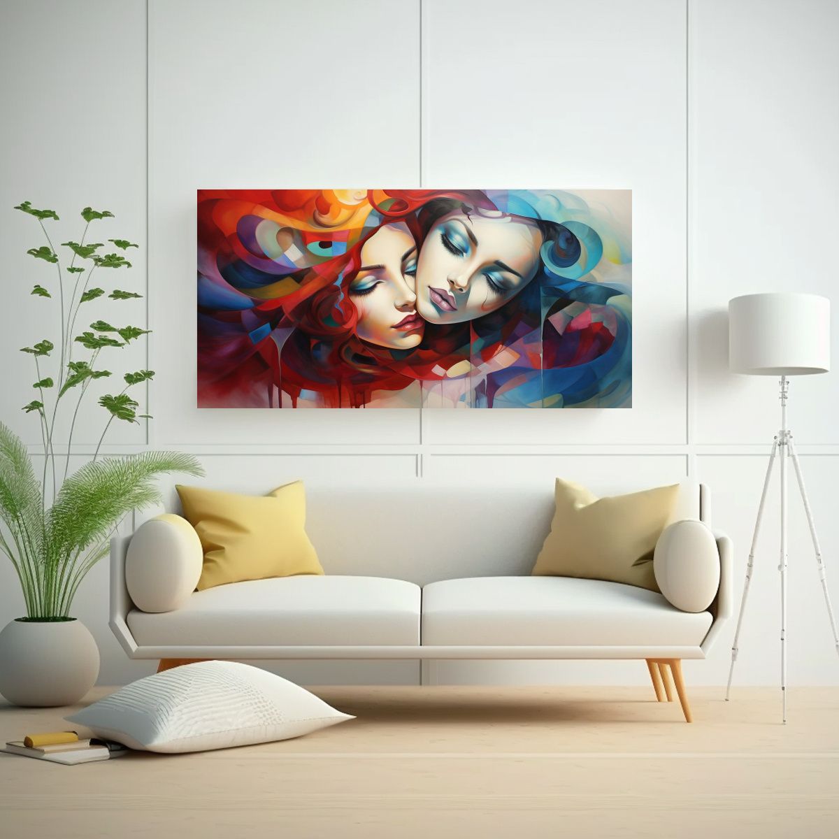 GENERICO - Cuadros Abstractos De Mujeres Estilo Galería En 80x40 Cm