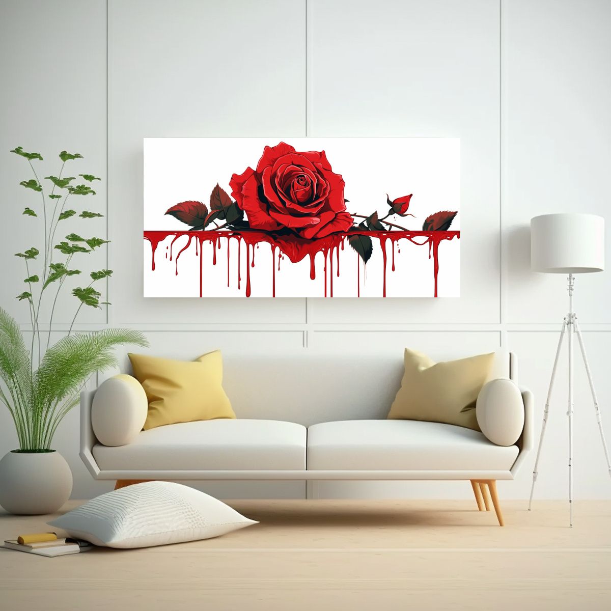 GENERICO - Arte Lienzo Cuadro De Decoración Sangre Roja Y 60x30 Cm