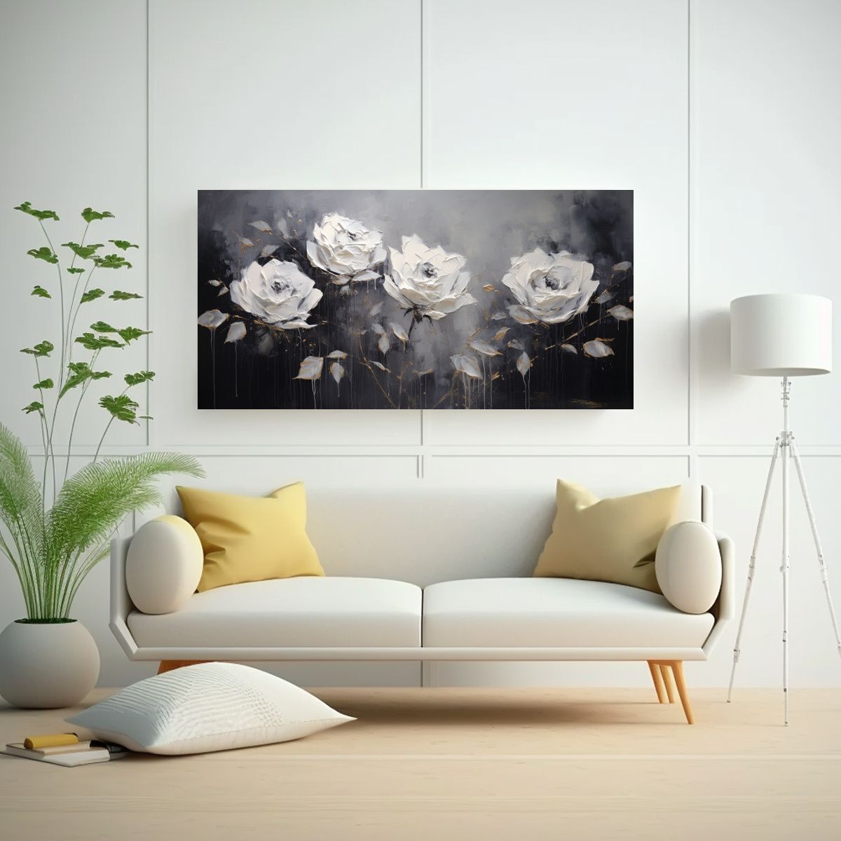 GENERICO - Tela Sublimada Efecto Visual Rosas Negras En 80x40 Cm