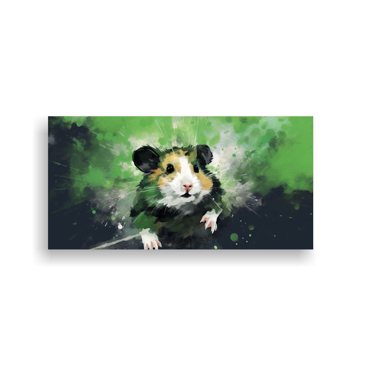 GENERICO - Cuadro Imagen Época A Hamsters En Tonos Verdes 60x30 Cm