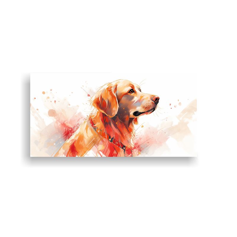 GENERICO - Pintura Decorativa De Un Retriever En Rojo Y 100x50 Cm