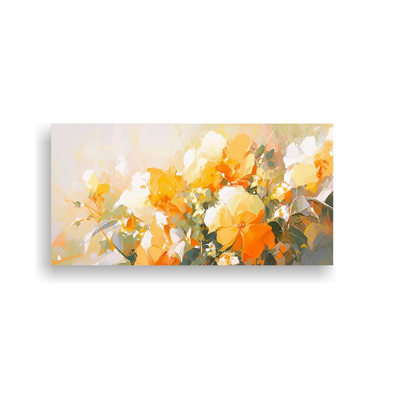 GENERICO - Cuadro Decorativo De Flores Amarillas Y Naranjas 80x40 Cm