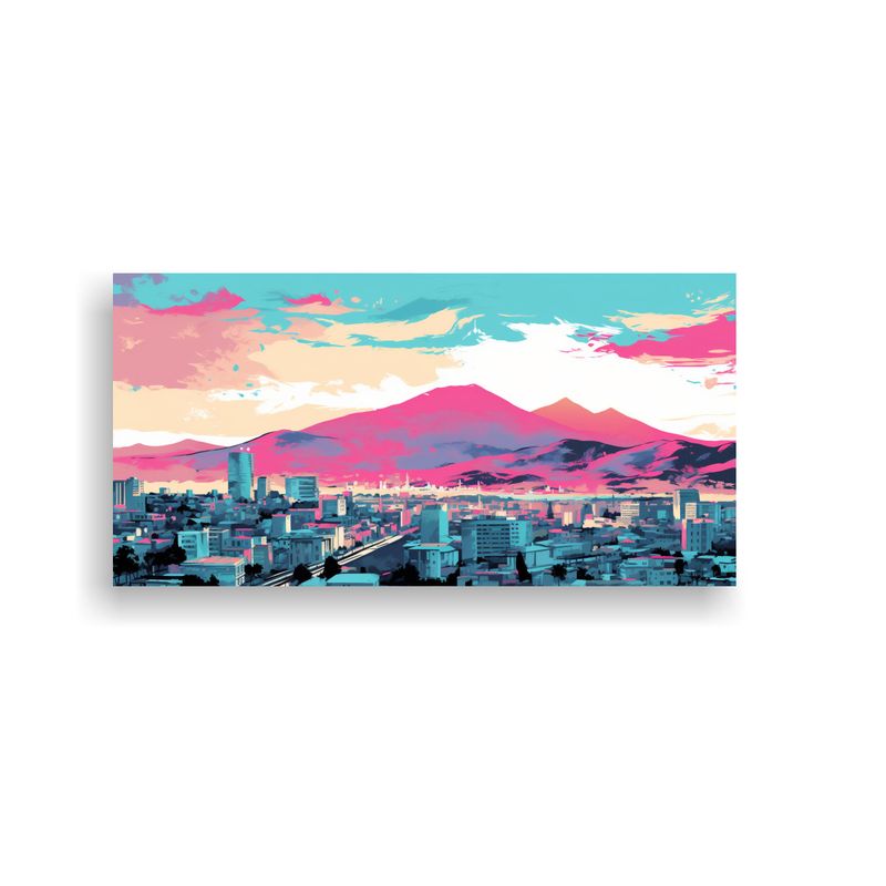 GENERICO - Pintura Mural De Acuarela En Santiago Chile En 80x40 Cm