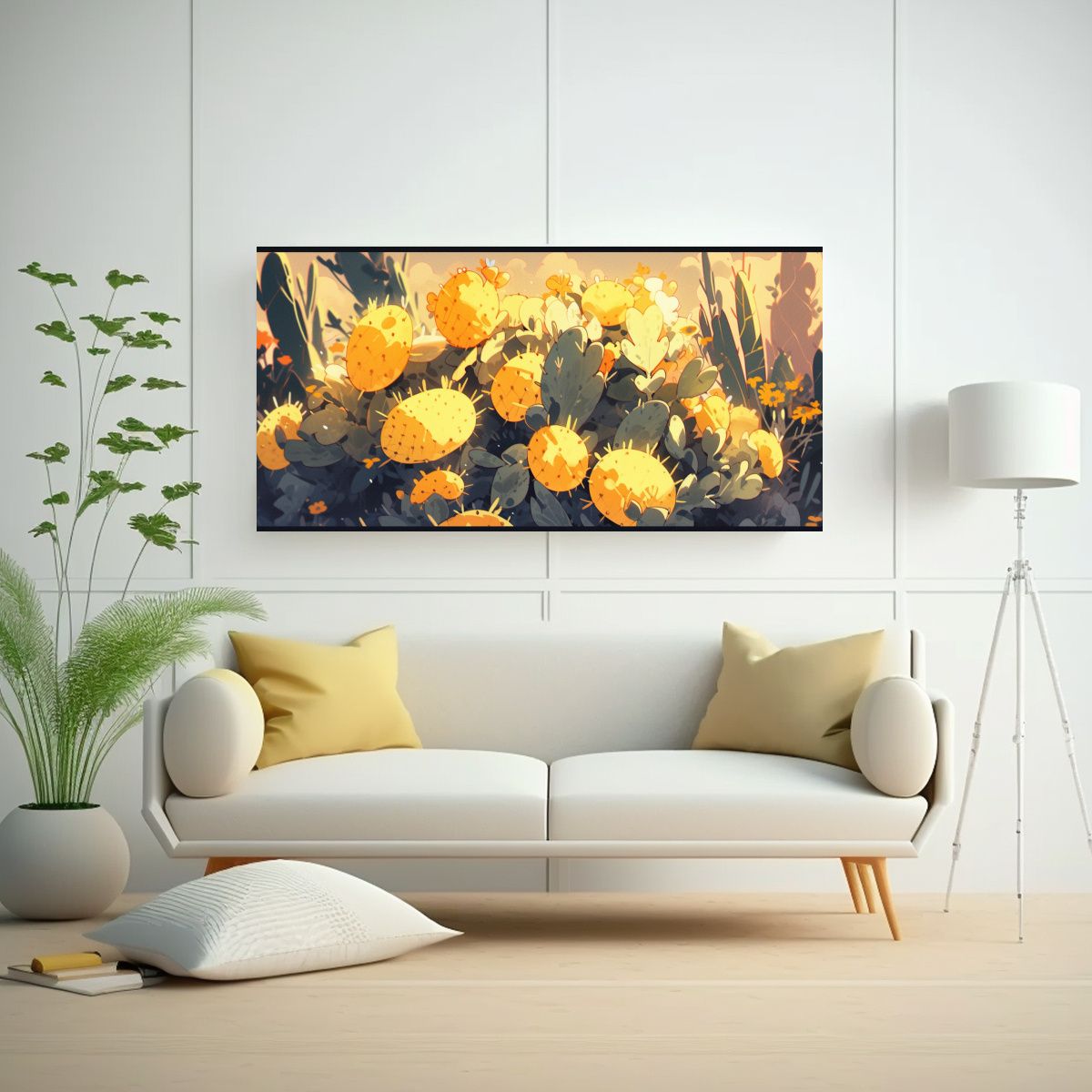 GENERICO - Tela En Bastidor Conceptual Pop Art Con Plantas 100x50 Cm