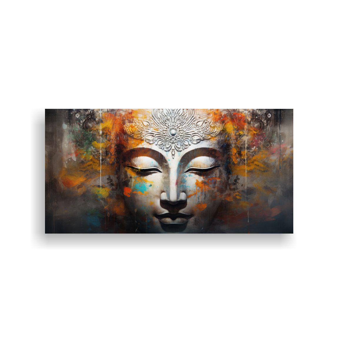 GENERICO - Pintura Abstracta Moderna De Rostro De Buda En 100x50 Cm