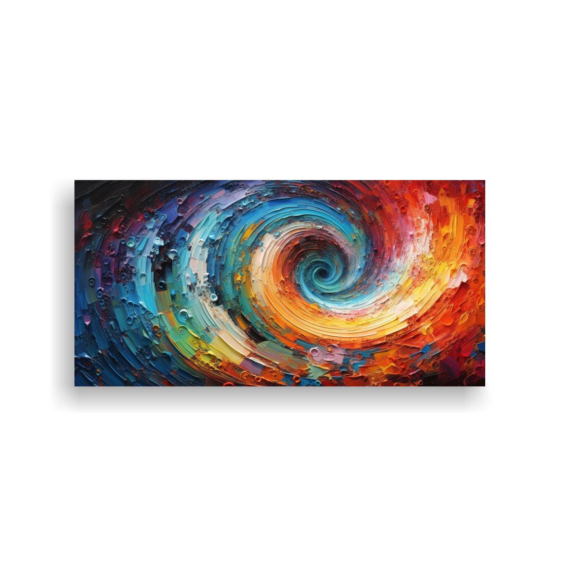 GENERICO - Cuadro Abstracto Con Dos Vistosos Remolinos En La 100x50 Cm