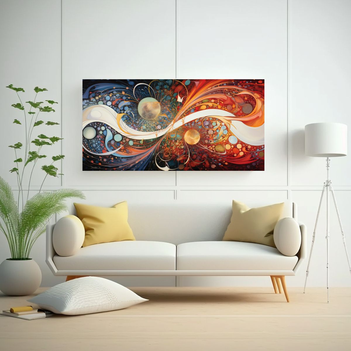 GENERICO - Cuadro De Pared Abstracto Inspirado En Patrones 100x50 Cm