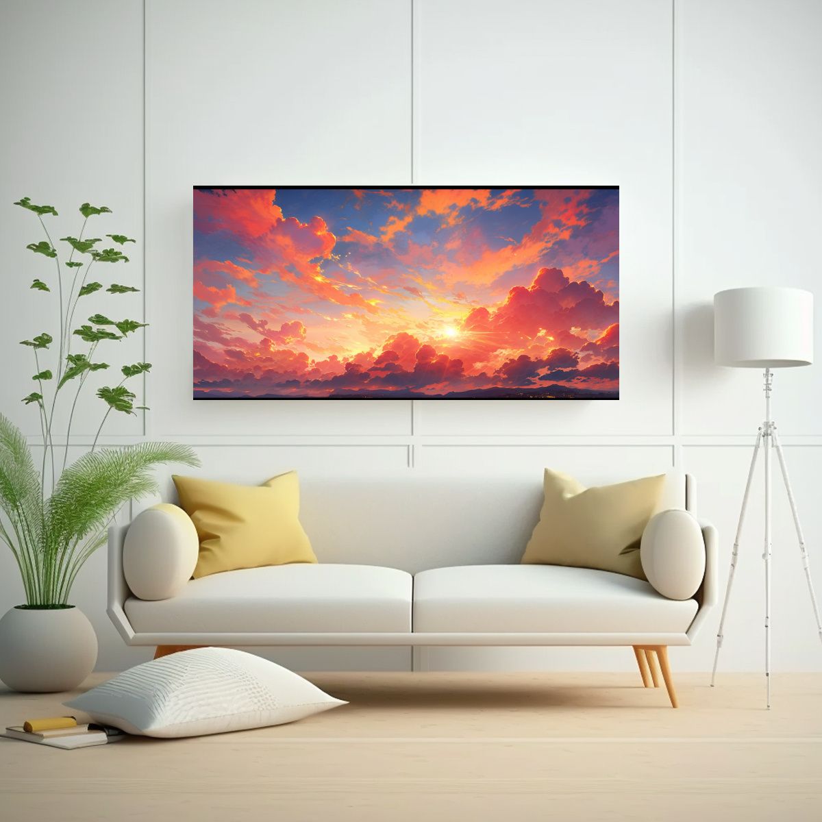 GENERICO - Pintura Abstracta De Inspiración Cielos Al 100x50 Cm