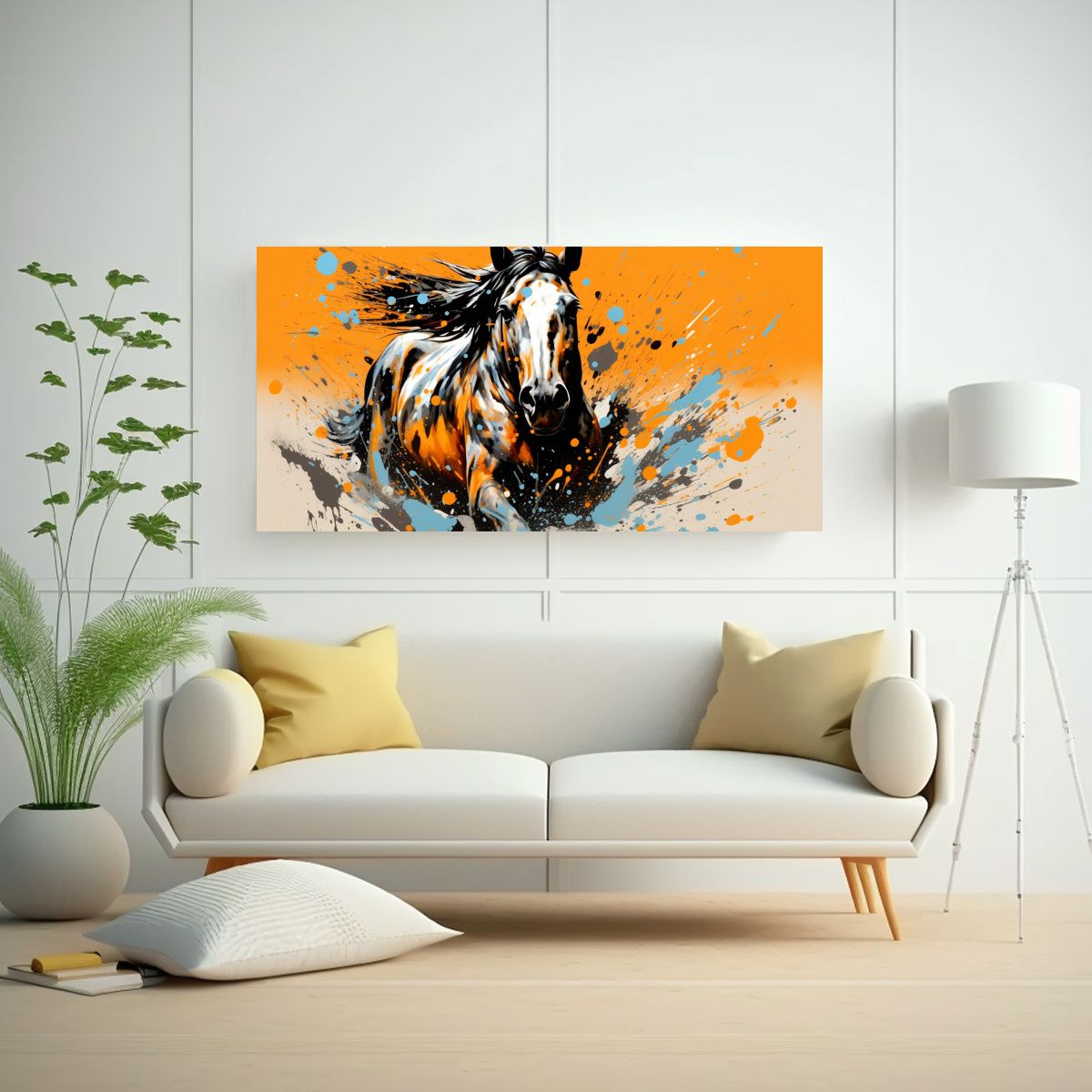 GENERICO - Cuadro De Tela Moderno Caballo Appaloosa En 80x40 Cm