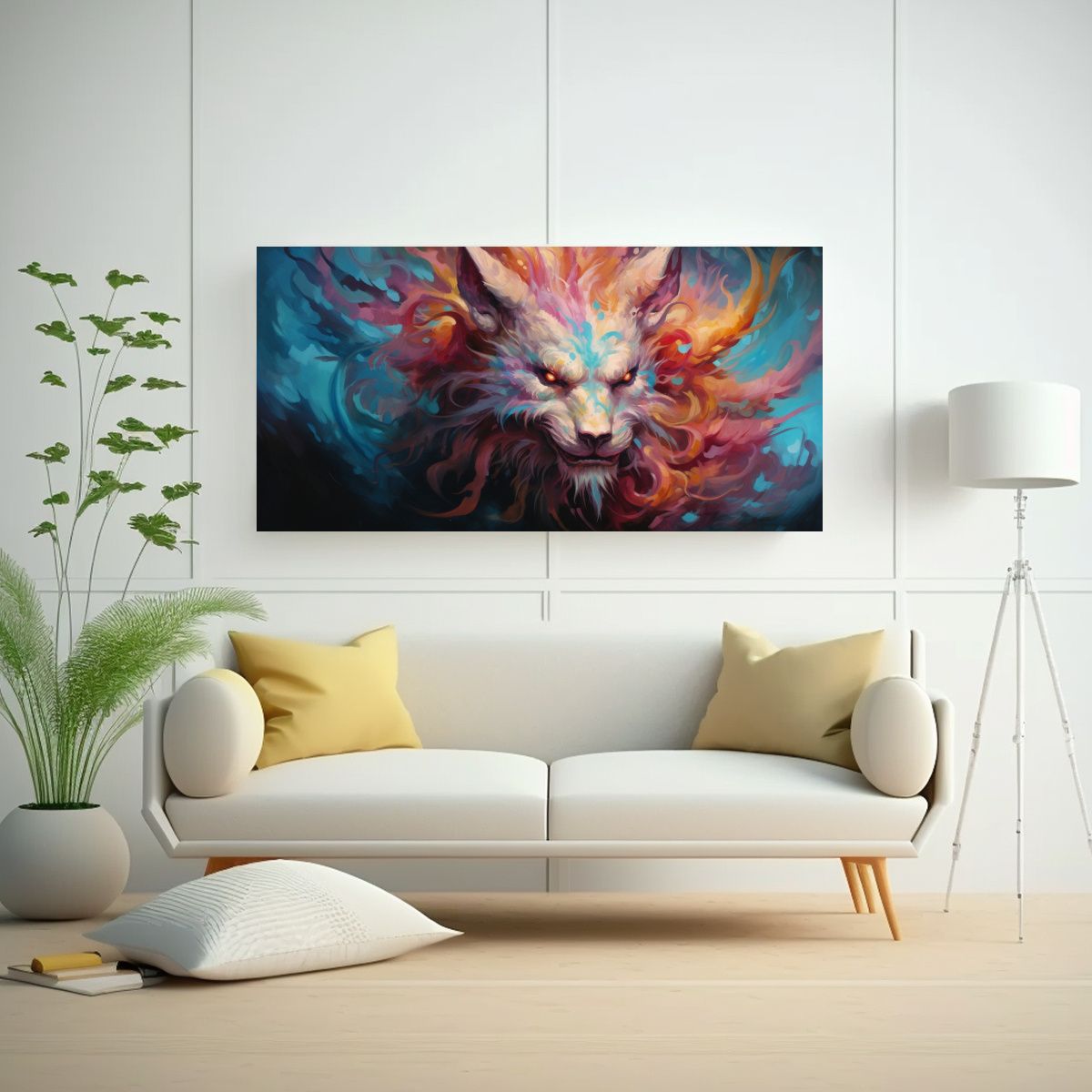 GENERICO - Lienzo Cuadro Colorida Estilo Pintura Al Estilo 80x40 Cm