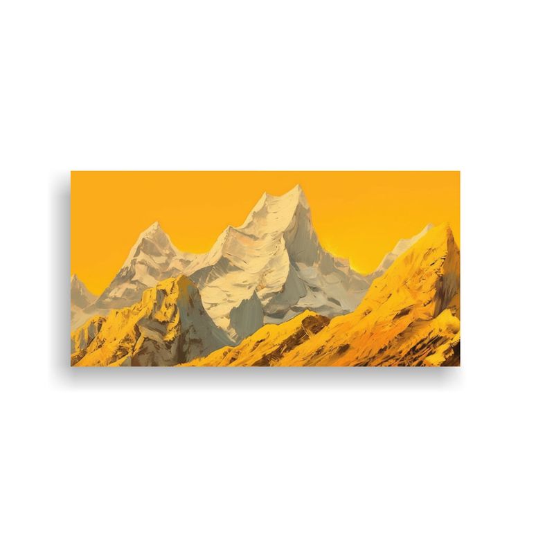 GENERICO - Pintura Acuarela Creatividad Montañas Amarillo 100x50 Cm
