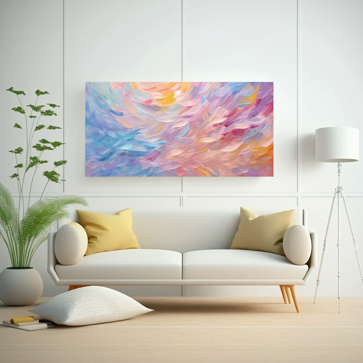 GENERICO - Cuadro Abstracto Estilo Galería Pintura Al 60x30 Cm