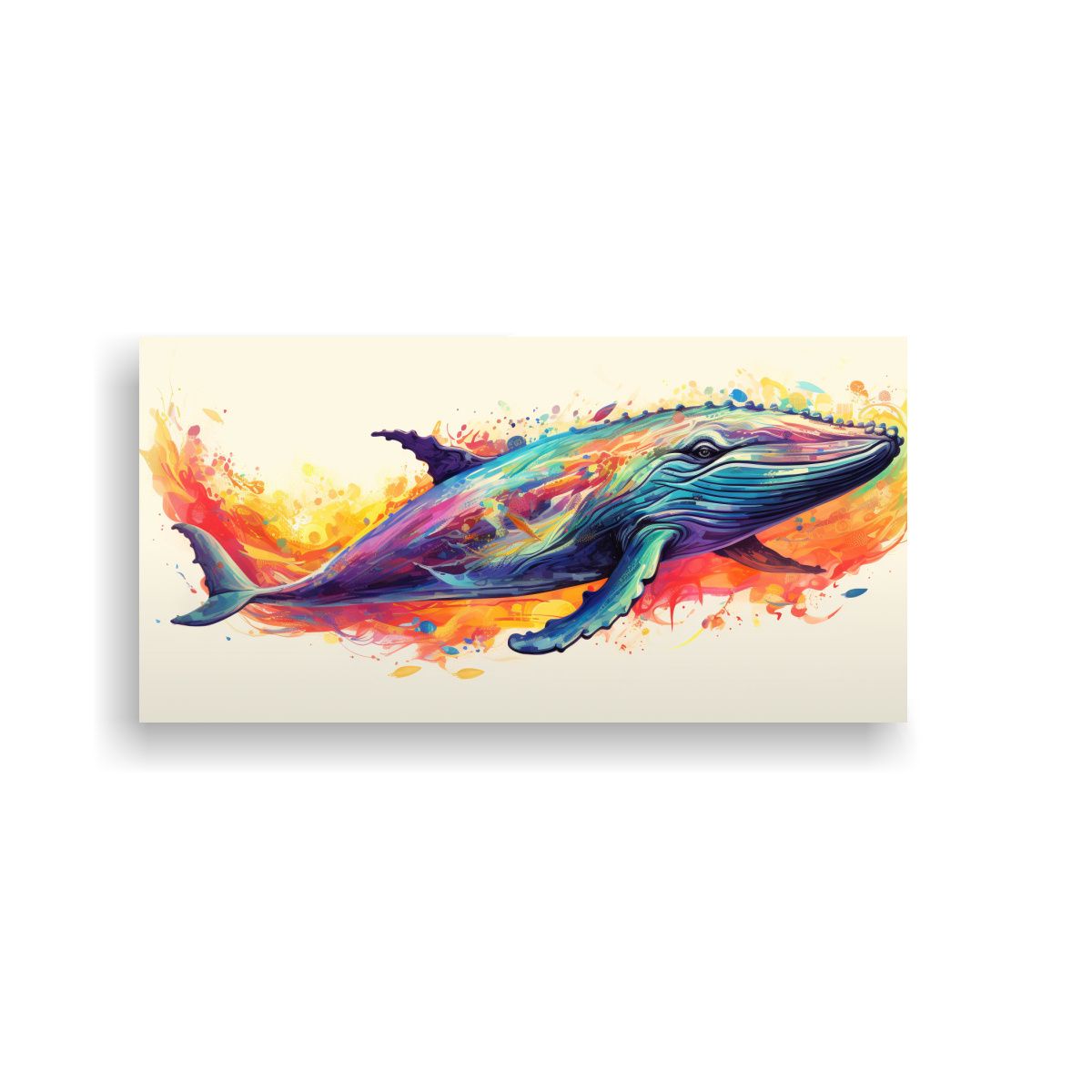 GENERICO - Cuadro De Pared Elegante Con Diseño De Ballena 100x50 Cm