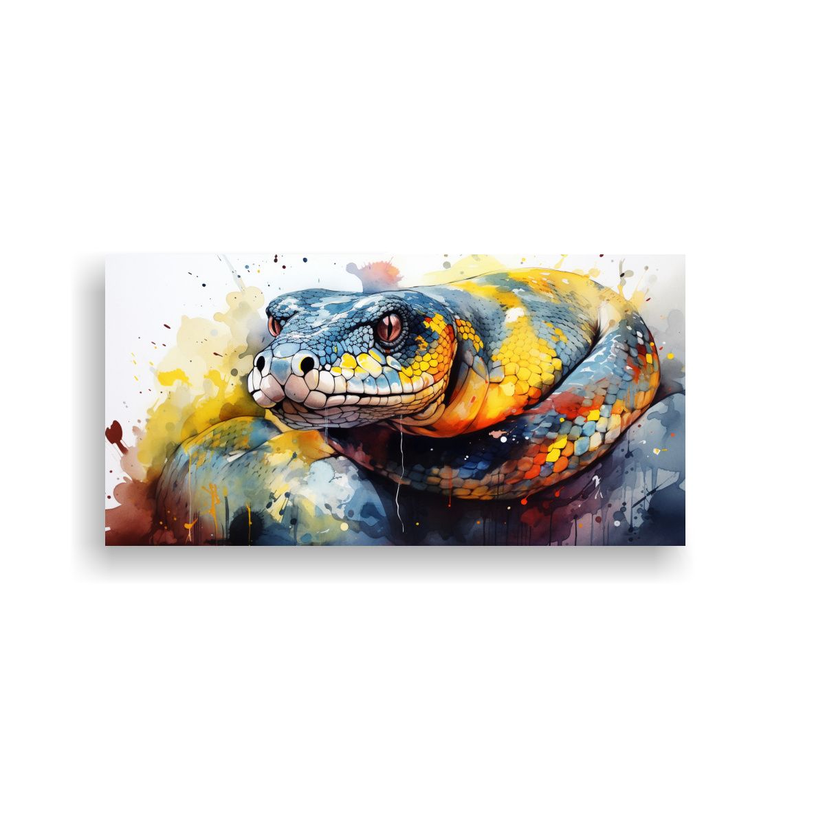 GENERICO - Cuadro De Figuras De Anaconda En Acuarelas 60x30 Cm