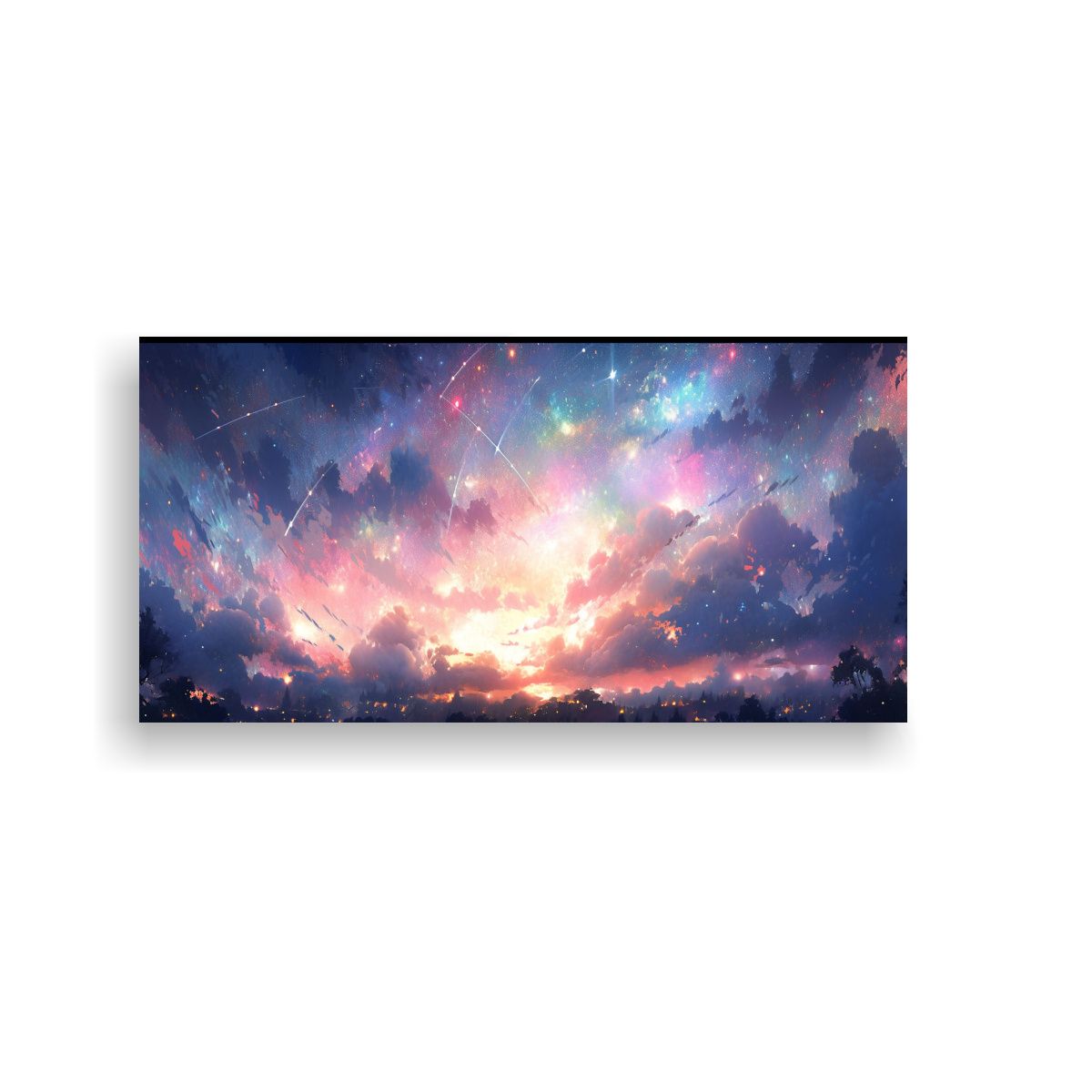 GENERICO - Pintura Decorativa De Arte Fina Noche Estrellada 100x50 Cm