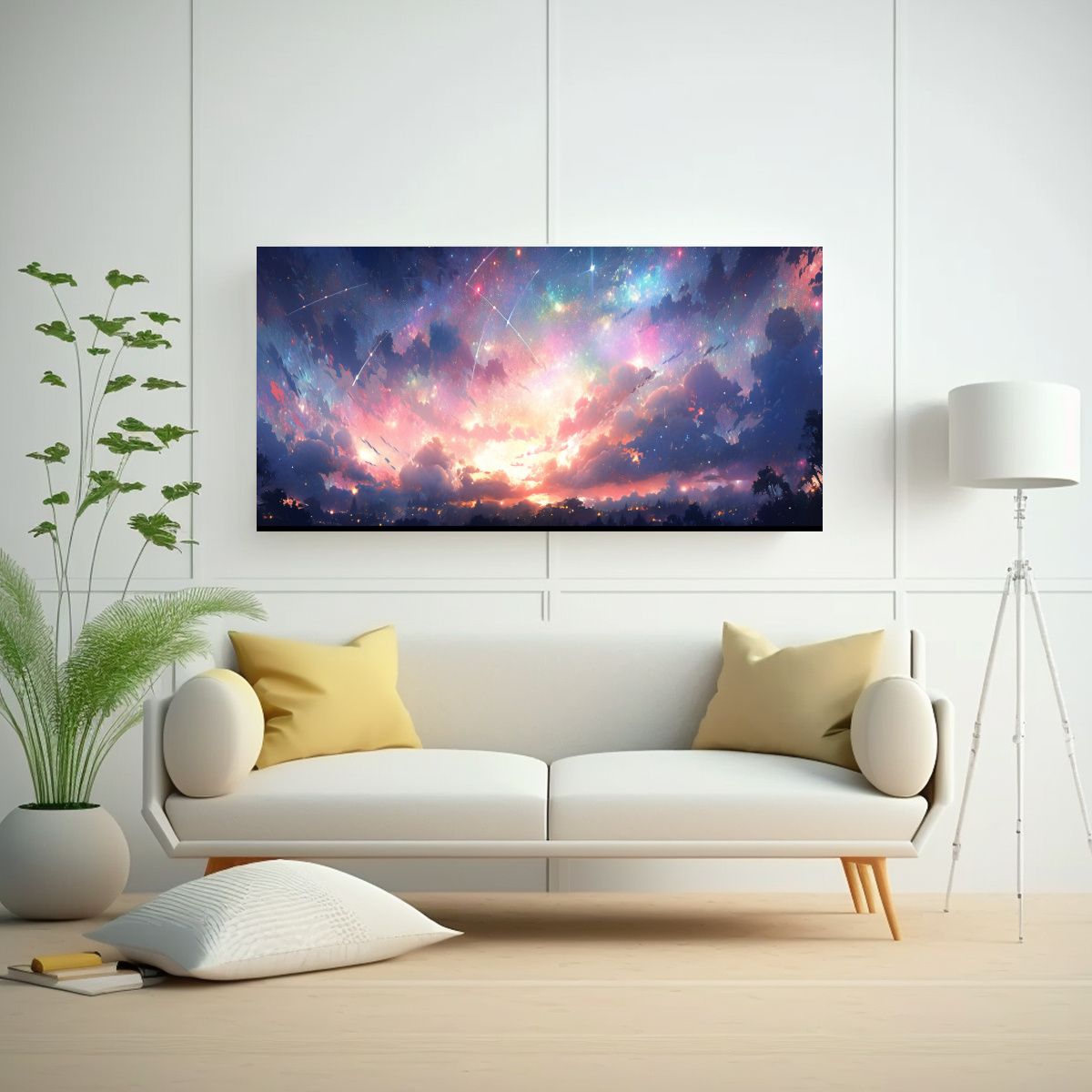 GENERICO - Pintura Decorativa De Arte Fina Noche Estrellada 100x50 Cm