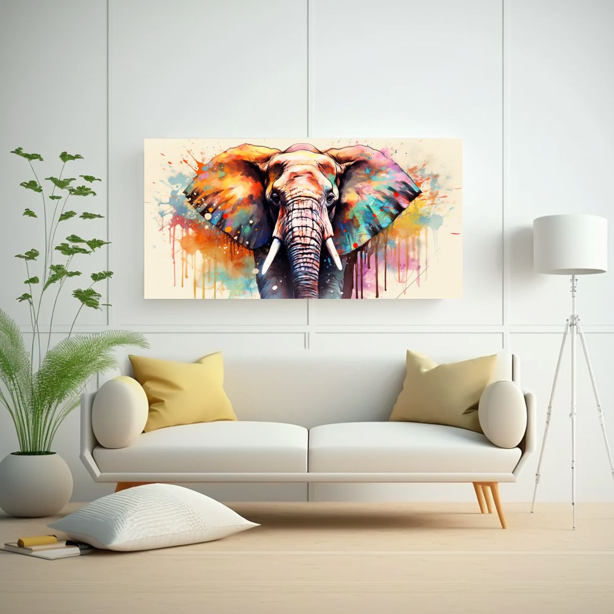 GENERICO - Venta De Lienzo De Tela Con Motivo De Elefante En 80x40 Cm