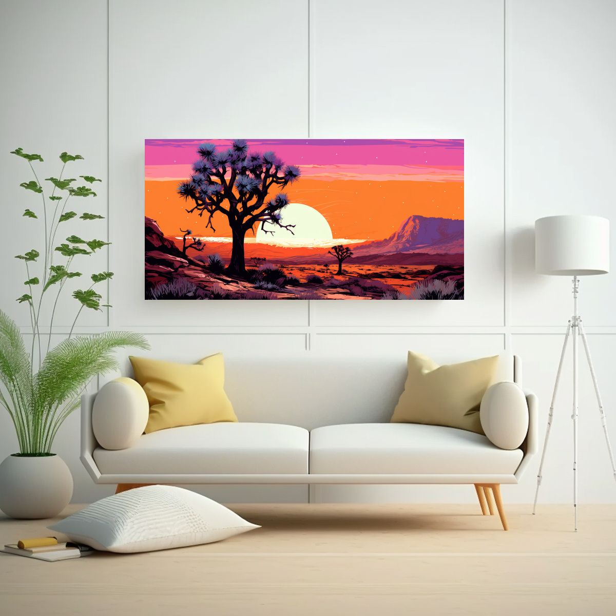 GENERICO - Tela En Bastidor Impactante Joshua Tree En 80x40 Cm