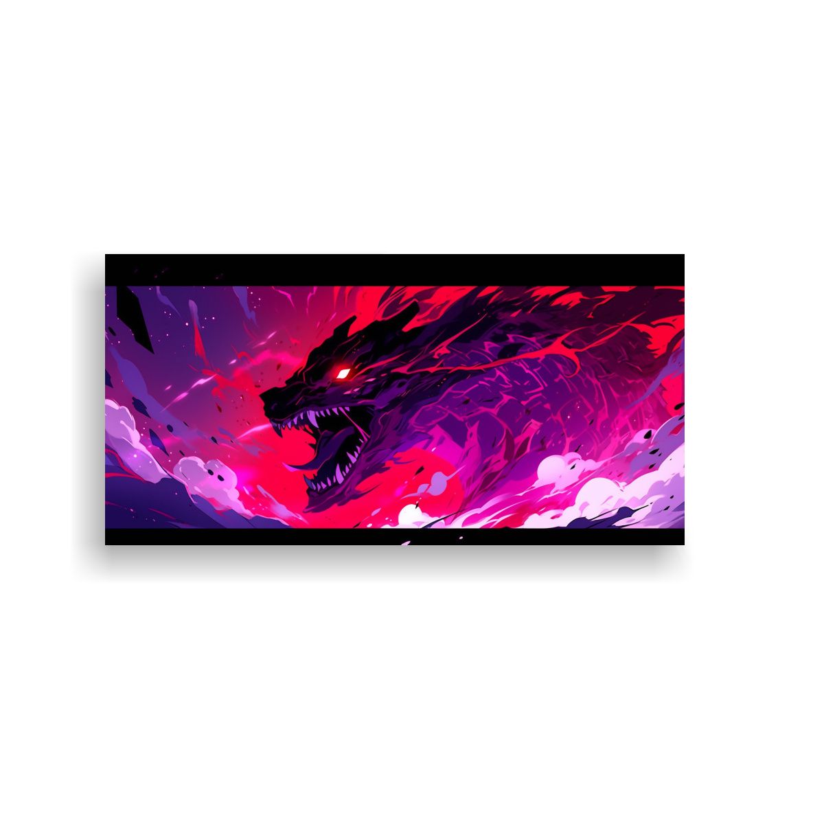 GENERICO - Cuadro Decorativo Exposición Dragón Púrpura Y 100x50 Cm.