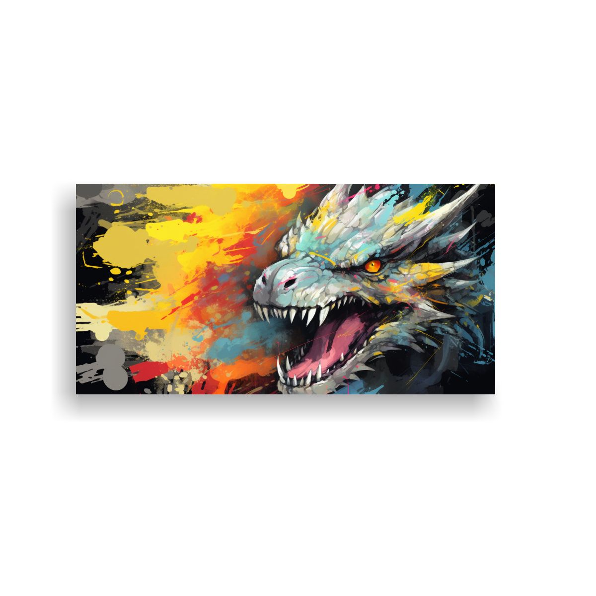 GENERICO - Cuadro Diseño Profundidad Dragón En Colores 80x40 Cm