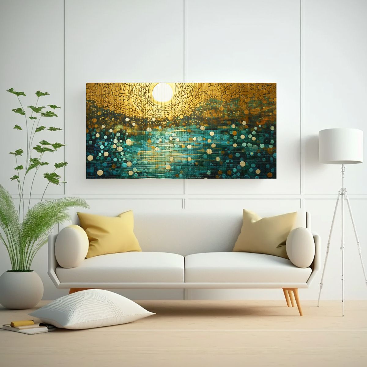 GENERICO - Cuadro Concepto Simple Estilo Puntillismo 60x30 Cm