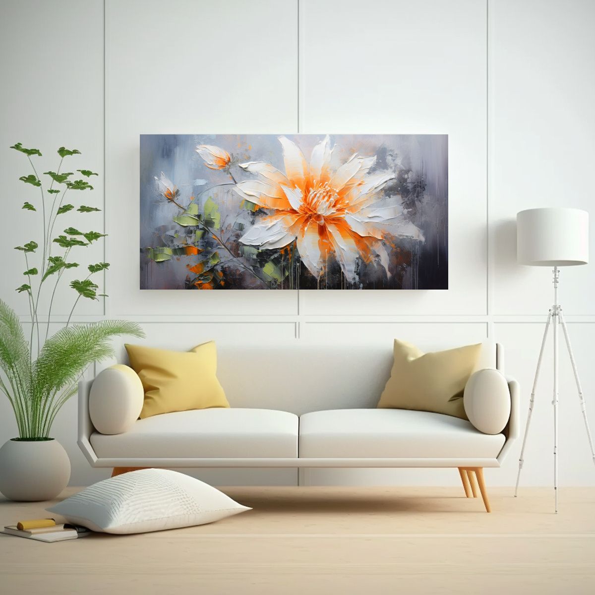 GENERICO - Cuadro Cuadro Colorido De Una Pintura De Flores 80x40 Cm