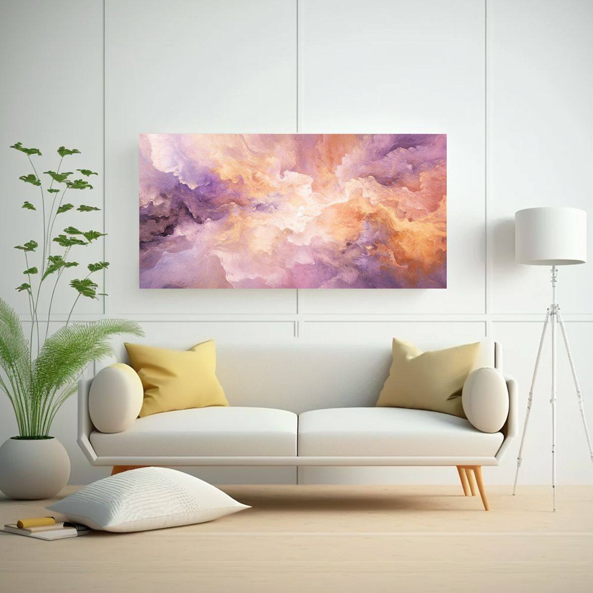 GENERICO - Lienzo Vanguardia Para Comedor En Rosa Y Morado 80x40 Cm