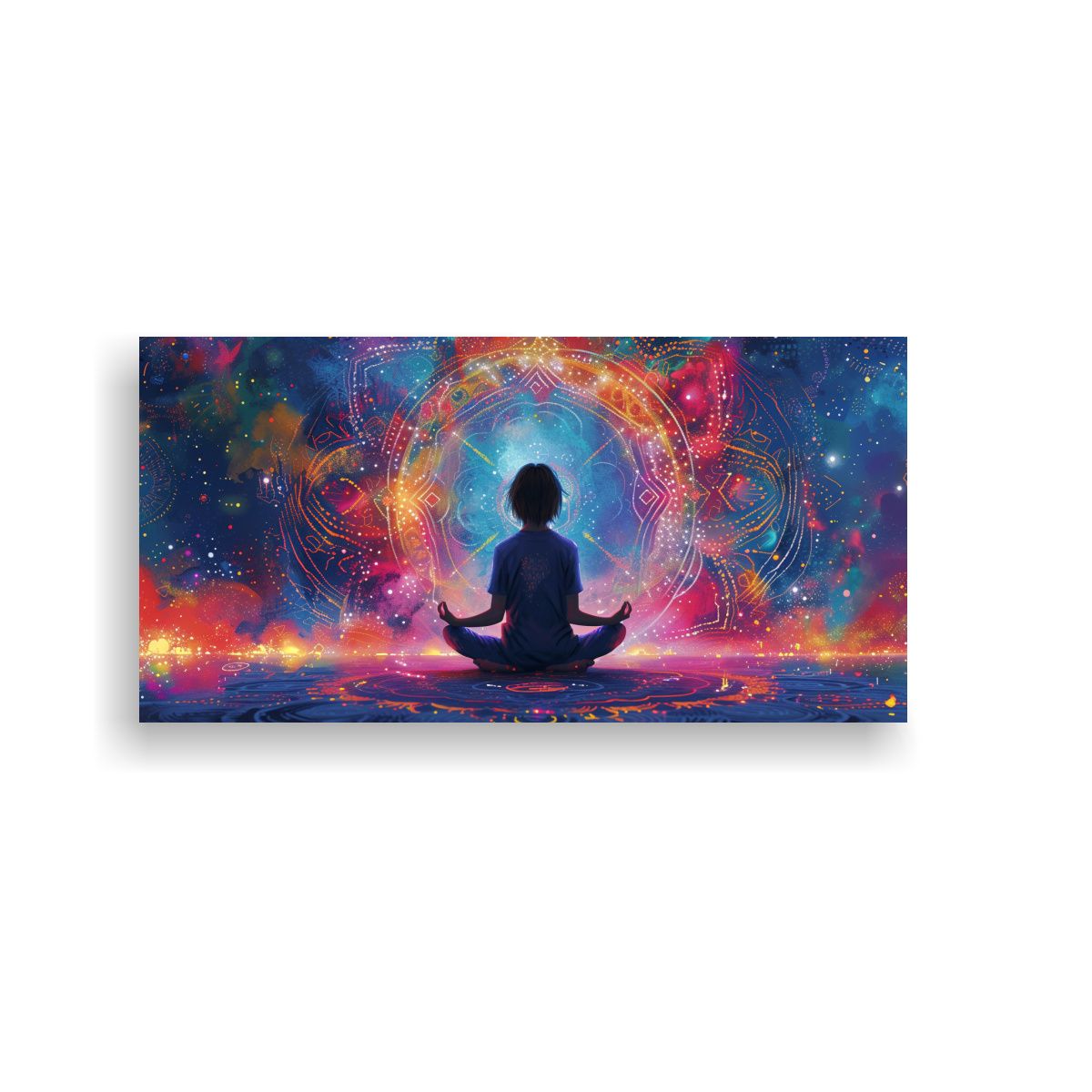 GENERICO - Pintura Adolescente Meditando Con Lienzos De 80x40 Cm
