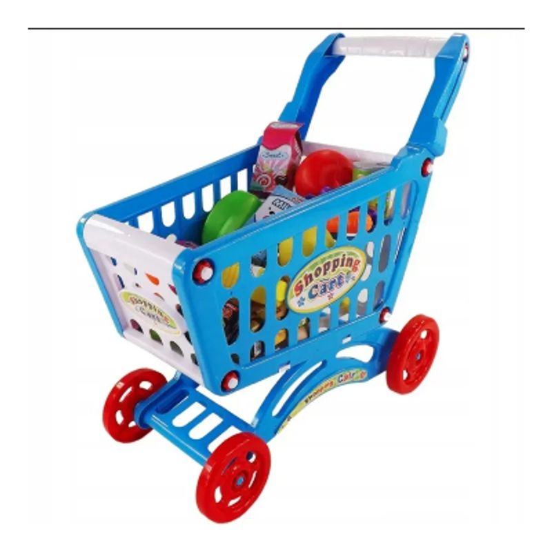 GENERICO - Carrito Supermercado Compras Juguete Niños 56pcs Celeste
