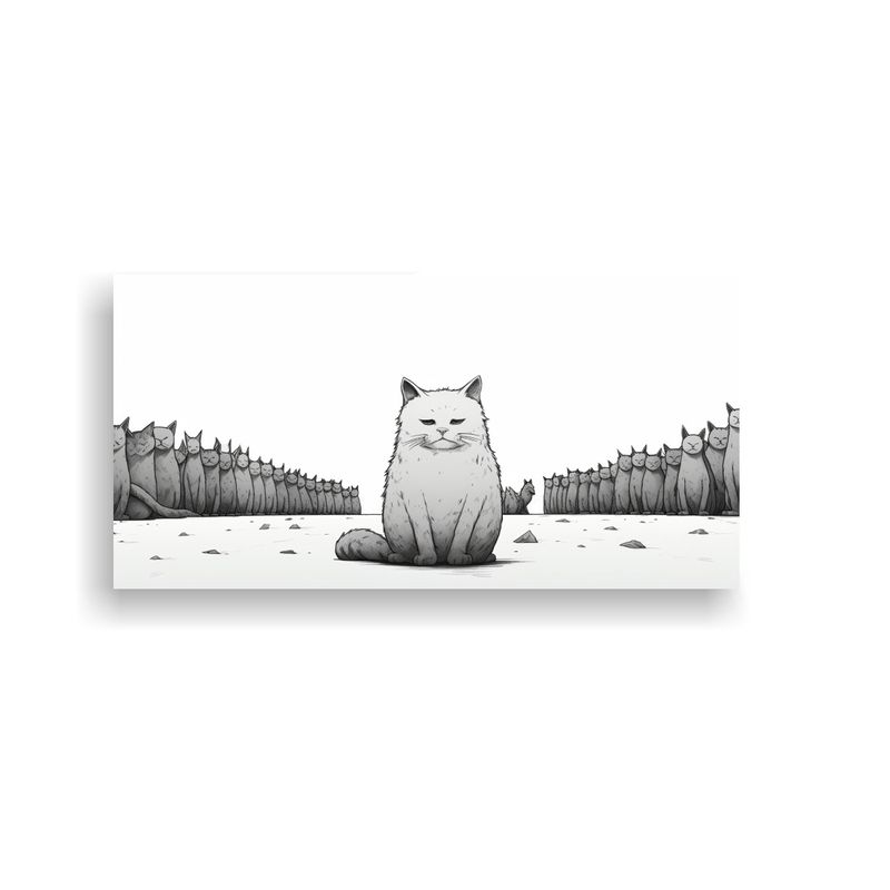 GENERICO - Cuadros Minimalistas De Gatos En Estilo Manga De 60x30 Cm