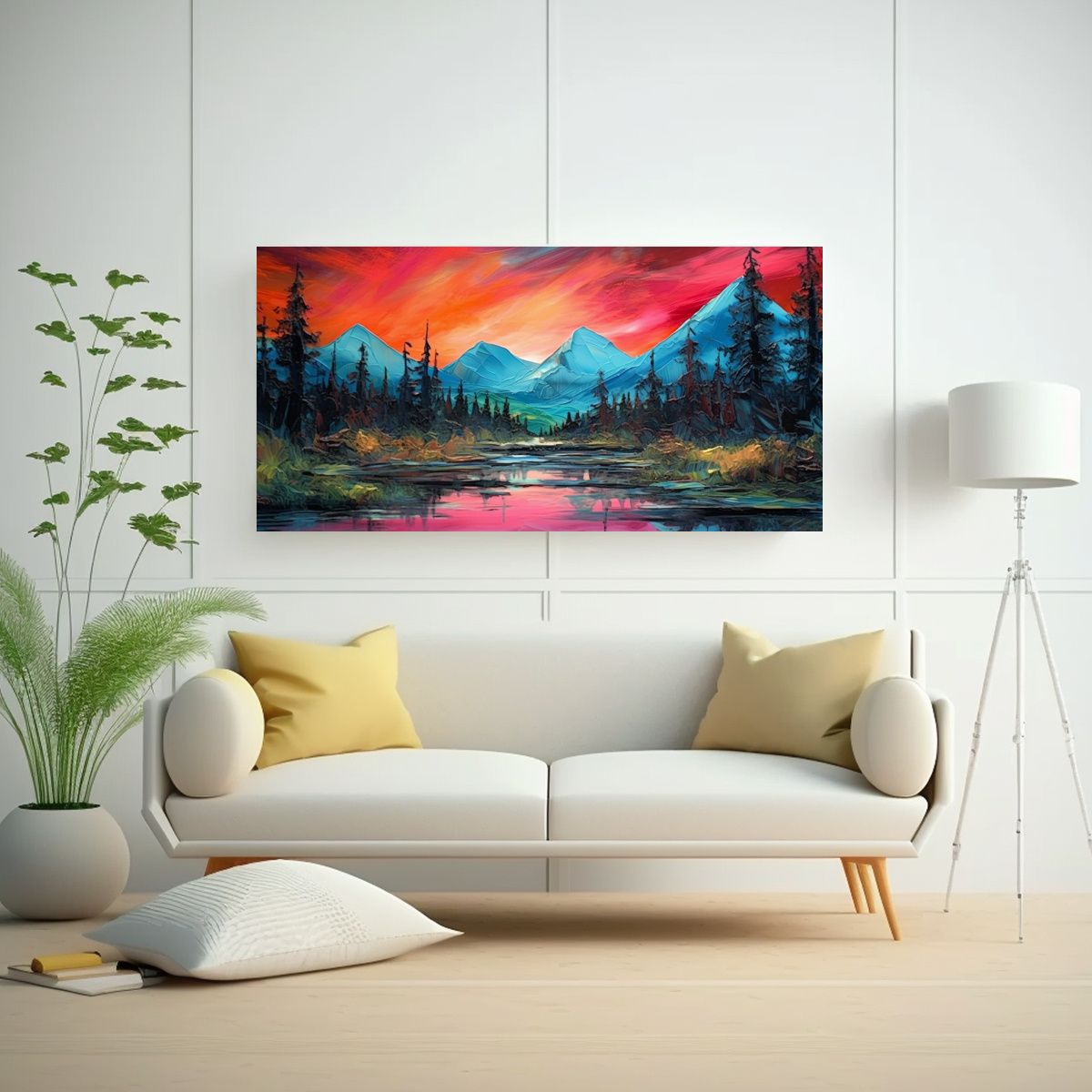 GENERICO - Pintura En Bastidor Moderna Equilibrio Vivido 100x50 Cm