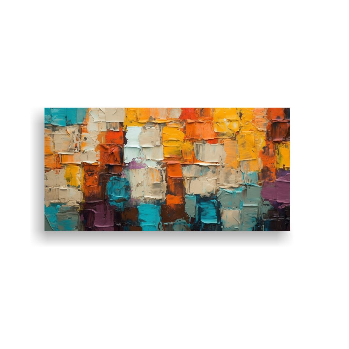 GENERICO - Arte De Pared Colorida Y Expresiva Con Capas De 100x50 Cm.