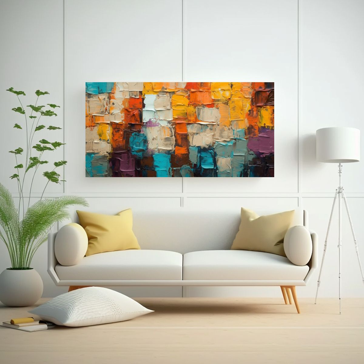 GENERICO - Arte De Pared Colorida Y Expresiva Con Capas De 100x50 Cm.