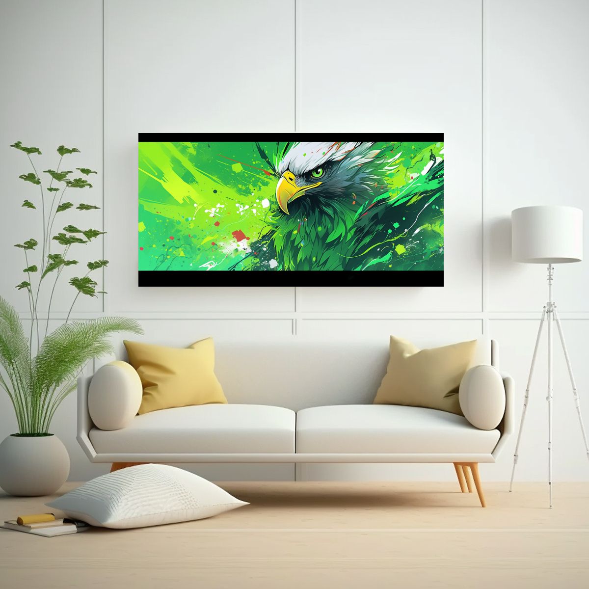 GENERICO - Pintura Decorativa Minimalista Águila Vibrante 100x50 Cm.