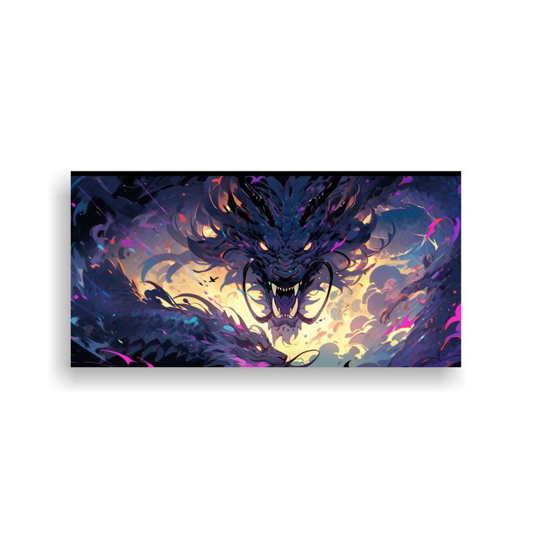 GENERICO - Cuadro Expresión Majestuosa Dragón En Colores 80x40 Cm