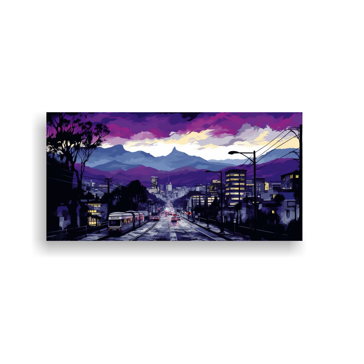 GENERICO - Cuadro Vintage Brillante De Santiago En Chile En 100x50 Cm.