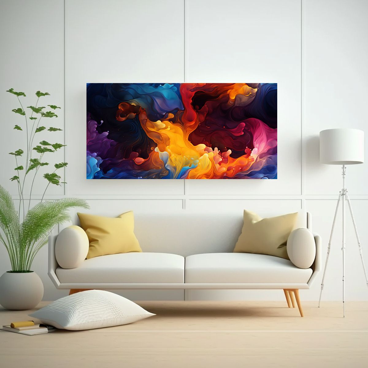 GENERICO - Cuadros Expresión Actuales Liquidos Abstractos 60x30 Cm