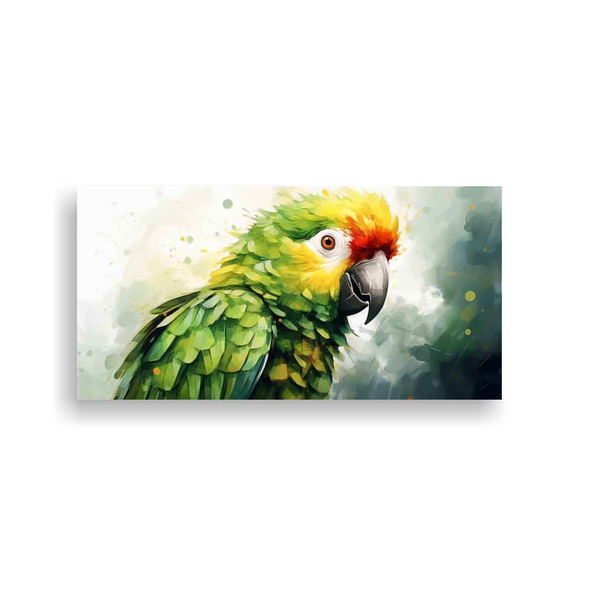 GENERICO - Cuadro Líneas Finas Amazonas Guacamayo Acuarela 80x40 Cm