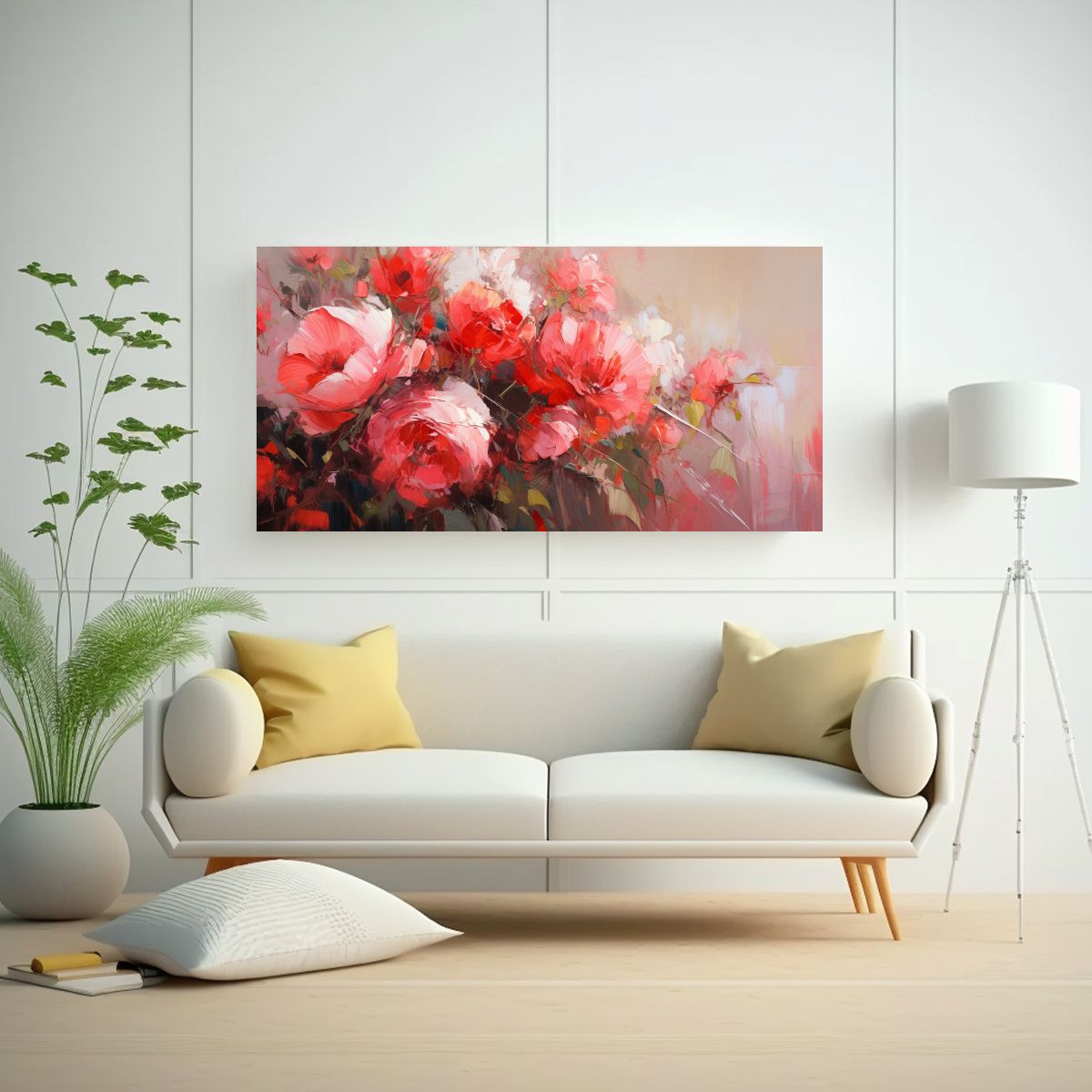 GENERICO - Arte De Pared Dibujo Personalidad Rojo Y Rosa 80x40 Cm