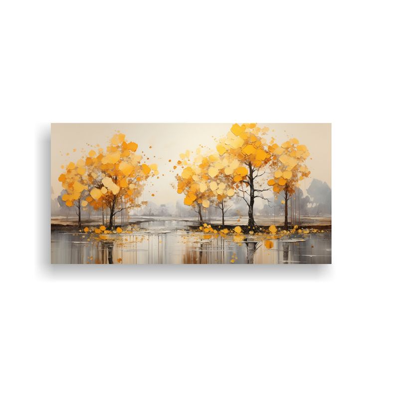 GENERICO - Arte Pared Bosque Plata Exposición Cuadro 100x50 Cm
